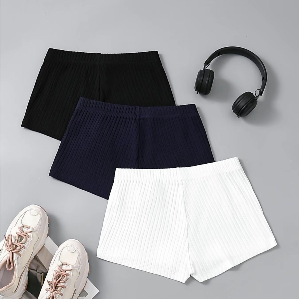 Women's Black, Navy, and White Shorts